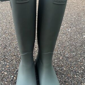 Hunter Matte Olive Green Tall Rain Boots